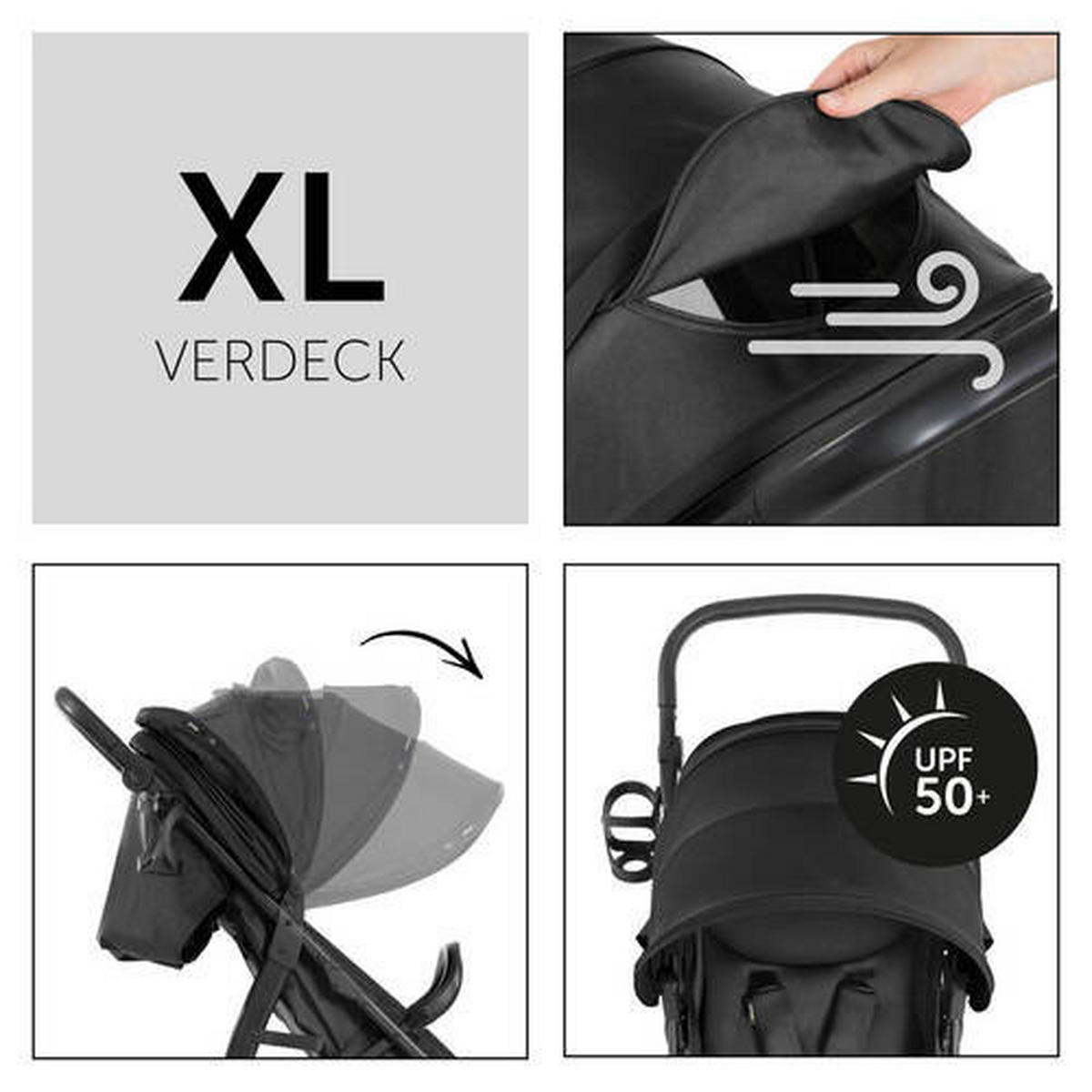 BUGGY RAPID 4 D  - Schwarz, Basics, Textil (92/57/110cm) - Hauck
