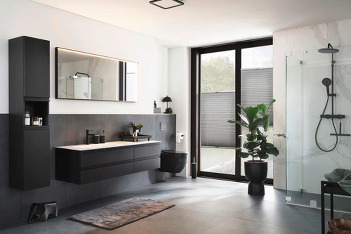 PLISSEE  blickdicht  70/130 cm    - Grau, Basics, Textil (70/130cm) - Gardinia