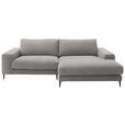 ECKSOFA  in Flachgewebe Sandfarben  253/177 cm  - Sandfarben/Schwarz, Design, Textil/Metall (253/177cm) - Dieter Knoll