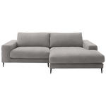 ECKSOFA  in Flachgewebe Sandfarben  253/177 cm  - Sandfarben/Schwarz, Design, Textil/Metall (253/177cm) - Dieter Knoll