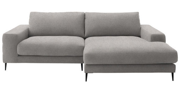 ECKSOFA  in Flachgewebe Sandfarben  253/177 cm  - Sandfarben/Schwarz, Design, Textil/Metall (253/177cm) - Dieter Knoll