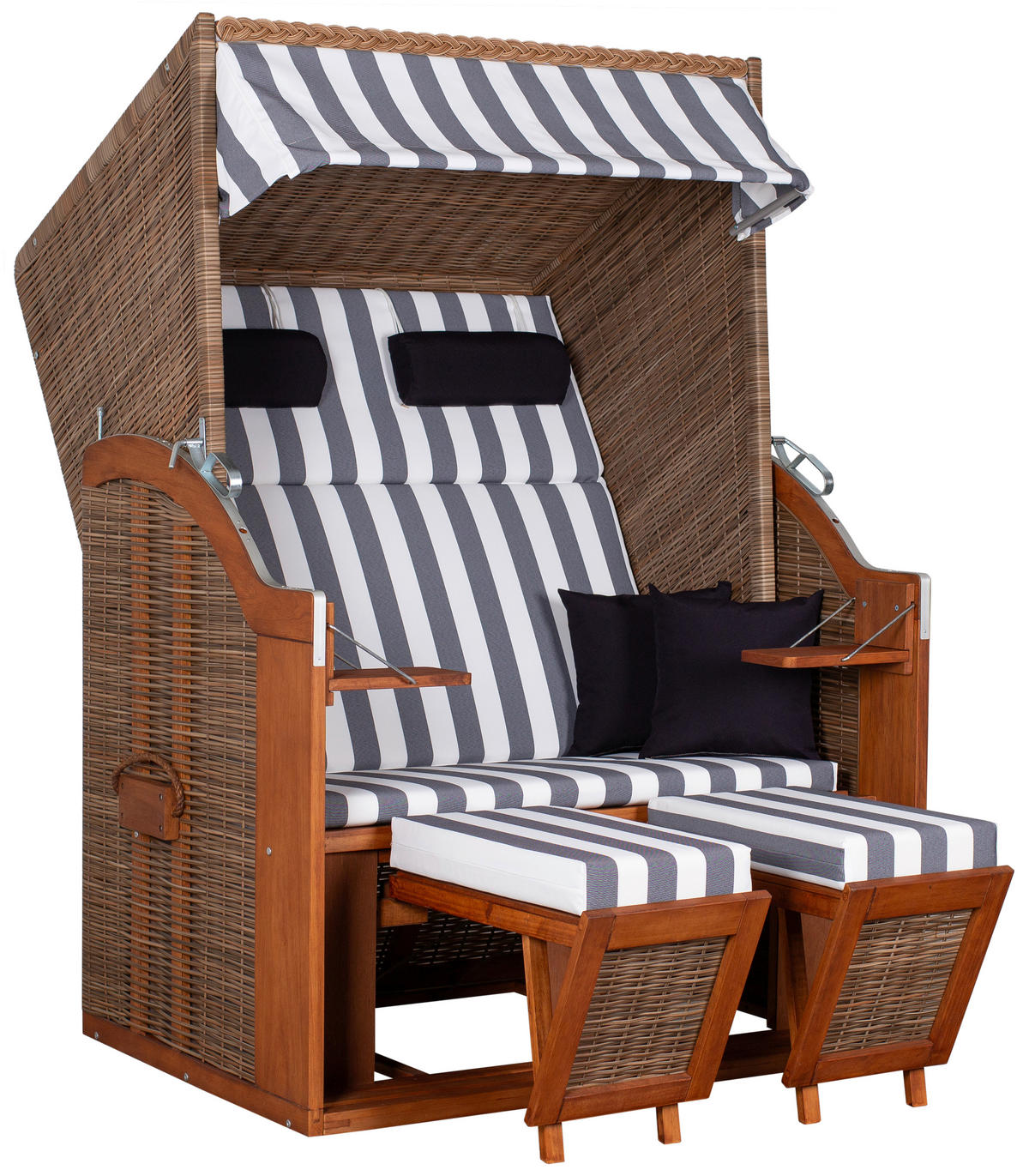 STRANDKORB Braun  - Braun, LIFESTYLE, Holz/Textil (120/160/80cm)