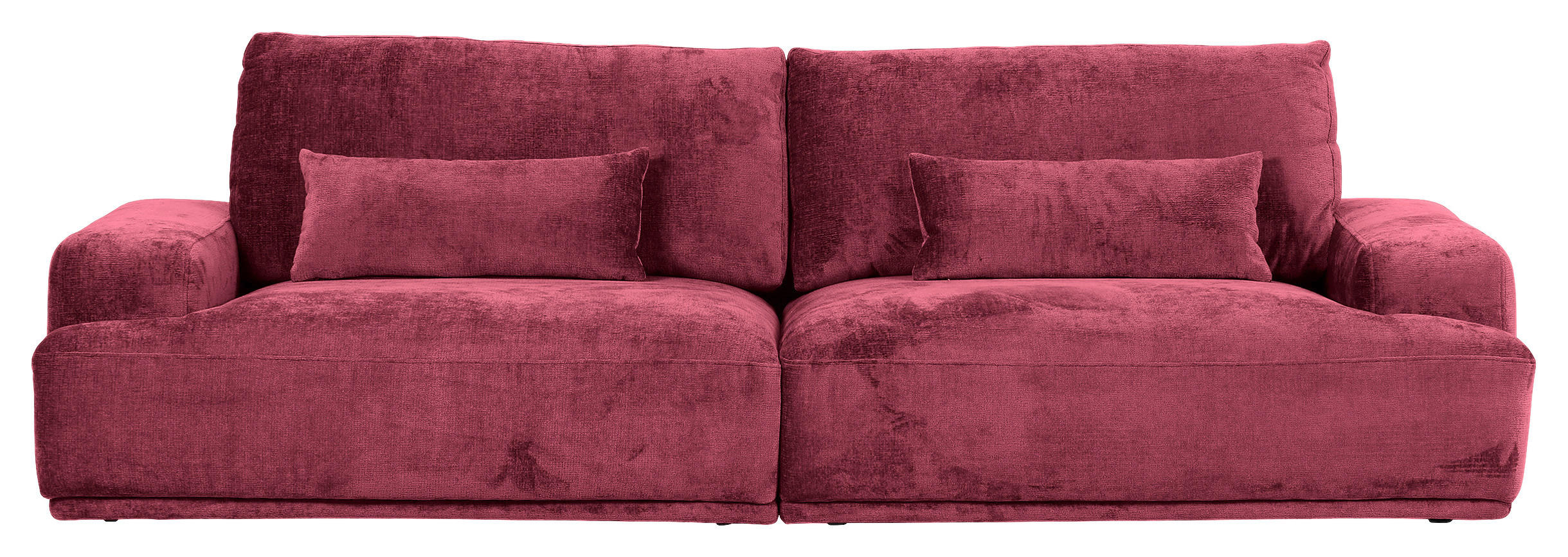 BIGSOFA in Chenille Bordeaux  - Bordeaux/Schwarz, KONVENTIONELL, Kunststoff/Textil (282/73/115cm) - MID.YOU