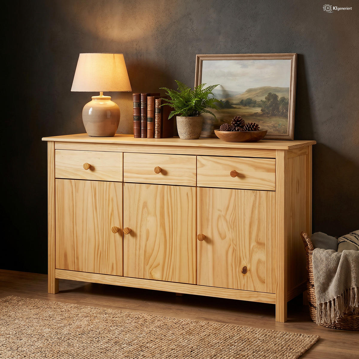 SIDEBOARD  129/80/40 cm 3 Schublade(n)  - Naturfarben, Basics, Holz (129/80/40cm) - Livetastic