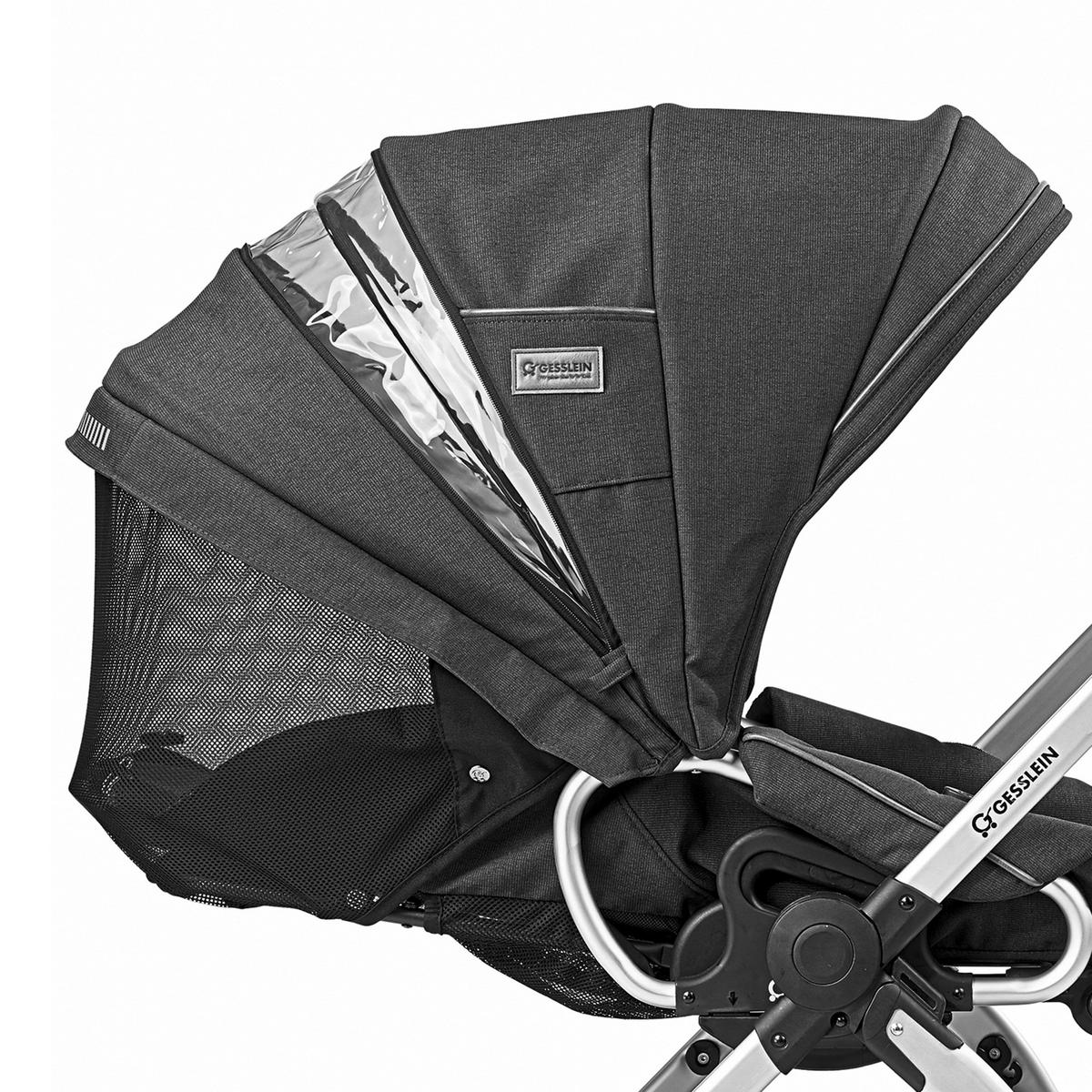 KINDERWAGENSET F4 Air+  - Cognac/Schwarz, Basics, Textil/Metall (57/129/100cm) - Gesslein