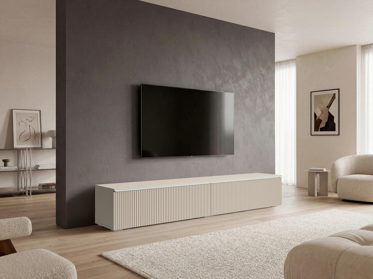 TV-SZEKRÉNY 180/30/33 cm  - bézs/kasmírszínű, Design, műanyag/faalapú anyag (180/30/33cm) - P & B