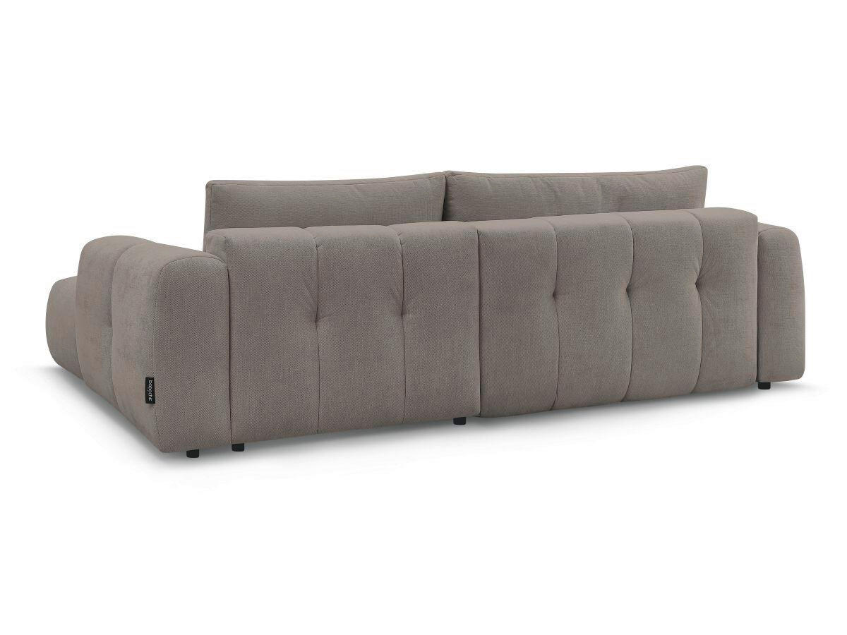 ECKSCHLAFSOFA FUJI Leinenoptik Taupe  inkl.  - Taupe/Schwarz, MODERN, Kunststoff/Textil (292/160cm)