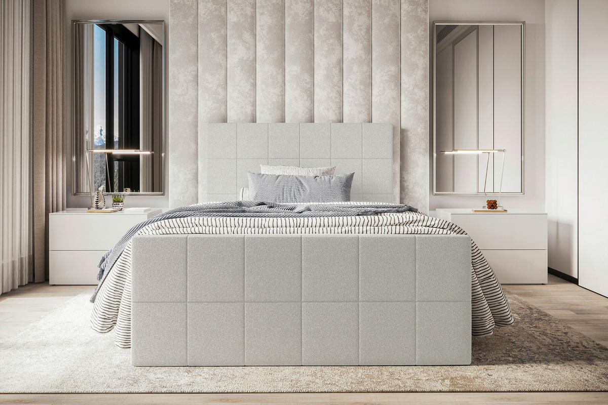 BOXBETT 120/200 cm  in Hellgrau  - Hellgrau, KONVENTIONELL, Kunststoff/Textil (120/200cm) - Boxxx