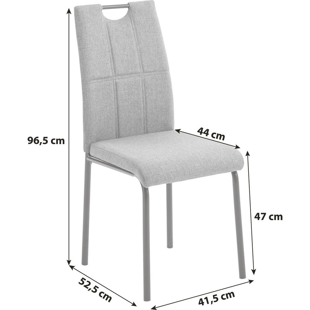 Thumbnail - P & B Stuhl, Anthrazit, Schwarz, Textil, Rundrohr, 41.5x96.5x52.5 cm, mit Griff, Esszimmer, Stühle, Esszimmerstühle