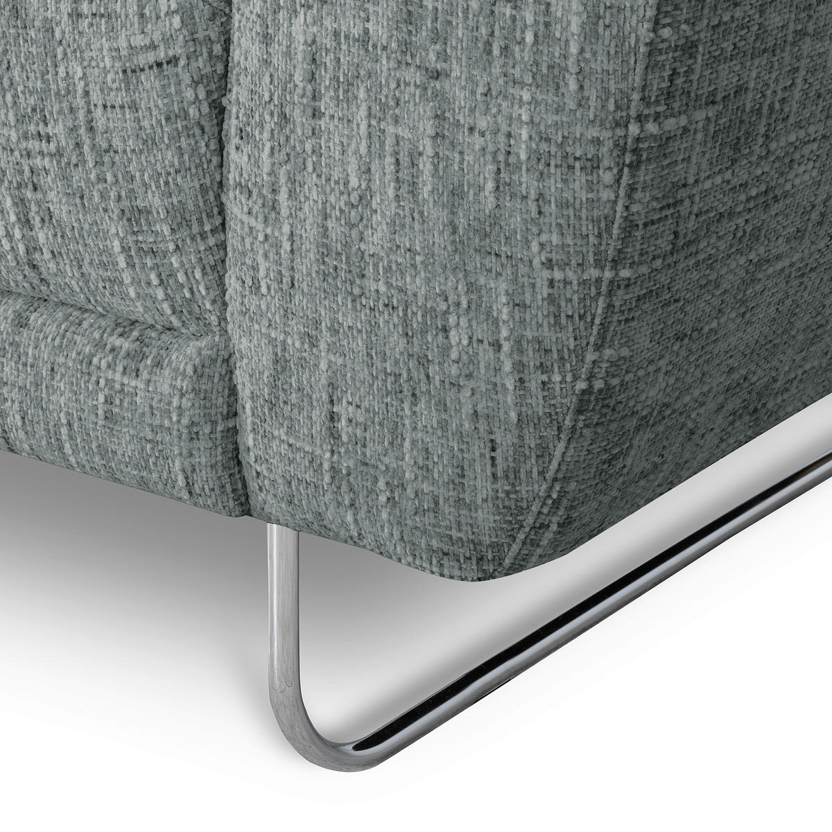 ECKSOFA 250/273 cm SPRING in Webstoff Anthrazit Zierkissen  250/273 cm  - Chromfarben/Anthrazit, Design, Textil/Metall (250/273cm) - Livetastic