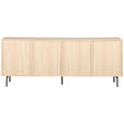 SIDEBOARD  200/80/40 cm 3 Schublade(n)  - Eichefarben/Schwarz, KONVENTIONELL, Glas/Holzwerkstoff (200/80/40cm) - Xora