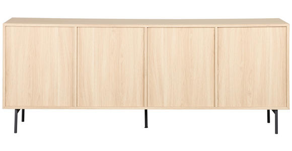 SIDEBOARD  200/80/40 cm 3 Schublade(n)  - Eichefarben/Schwarz, KONVENTIONELL, Glas/Holzwerkstoff (200/80/40cm) - Xora