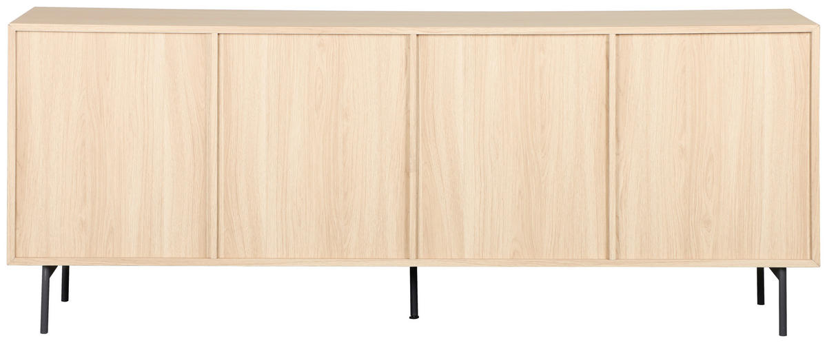 SIDEBOARD  200/80/40 cm 3 Schublade(n)  - Eichefarben/Schwarz, KONVENTIONELL, Glas/Holzwerkstoff (200/80/40cm) - Xora