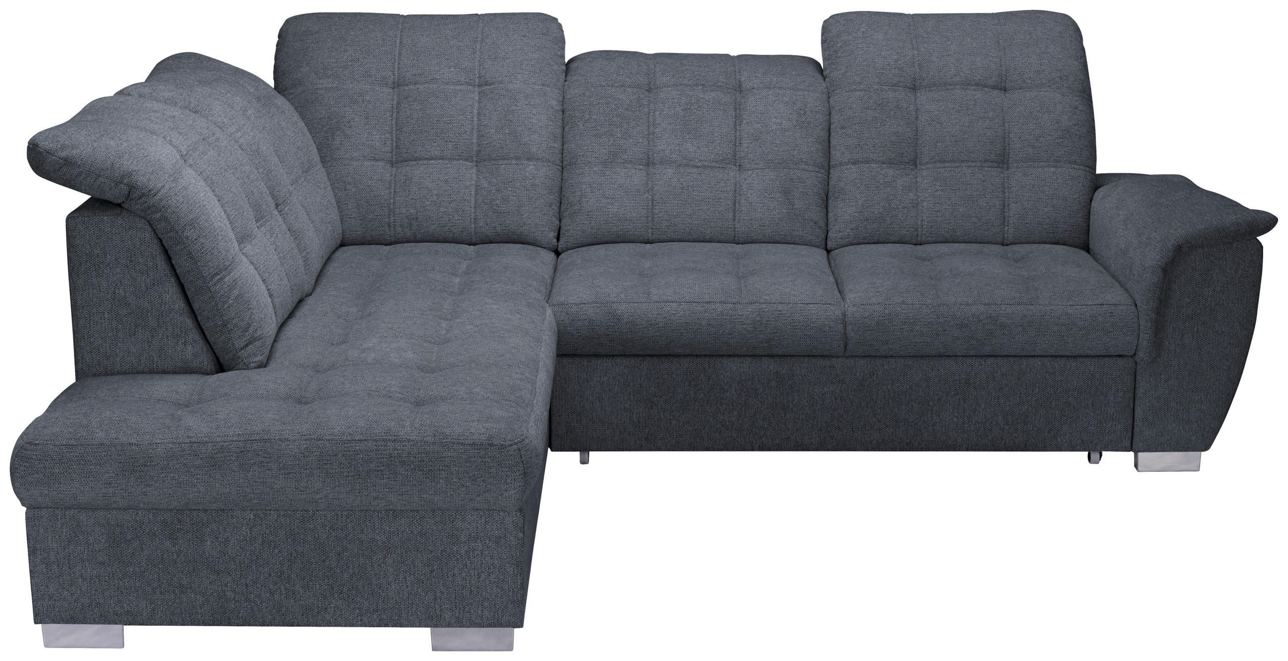 ECKSOFA Anthrazit Chenille  - Chromfarben/Anthrazit, KONVENTIONELL, Kunststoff/Textil (205/260cm) - Carryhome