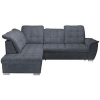 ECKSOFA Anthrazit Chenille  - Chromfarben/Anthrazit, KONVENTIONELL, Kunststoff/Textil (205/260cm) - Carryhome
