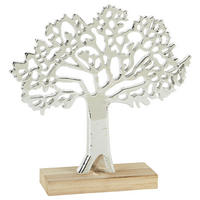 DEKORAČNÍ STROMEK - barvy stříbra, Design, plast (26/26,4/6cm) - Ambia Home