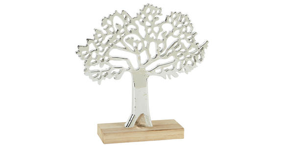 DEKOBAUM - Silberfarben, Design, Kunststoff (26/26,4/6cm) - Ambia Home