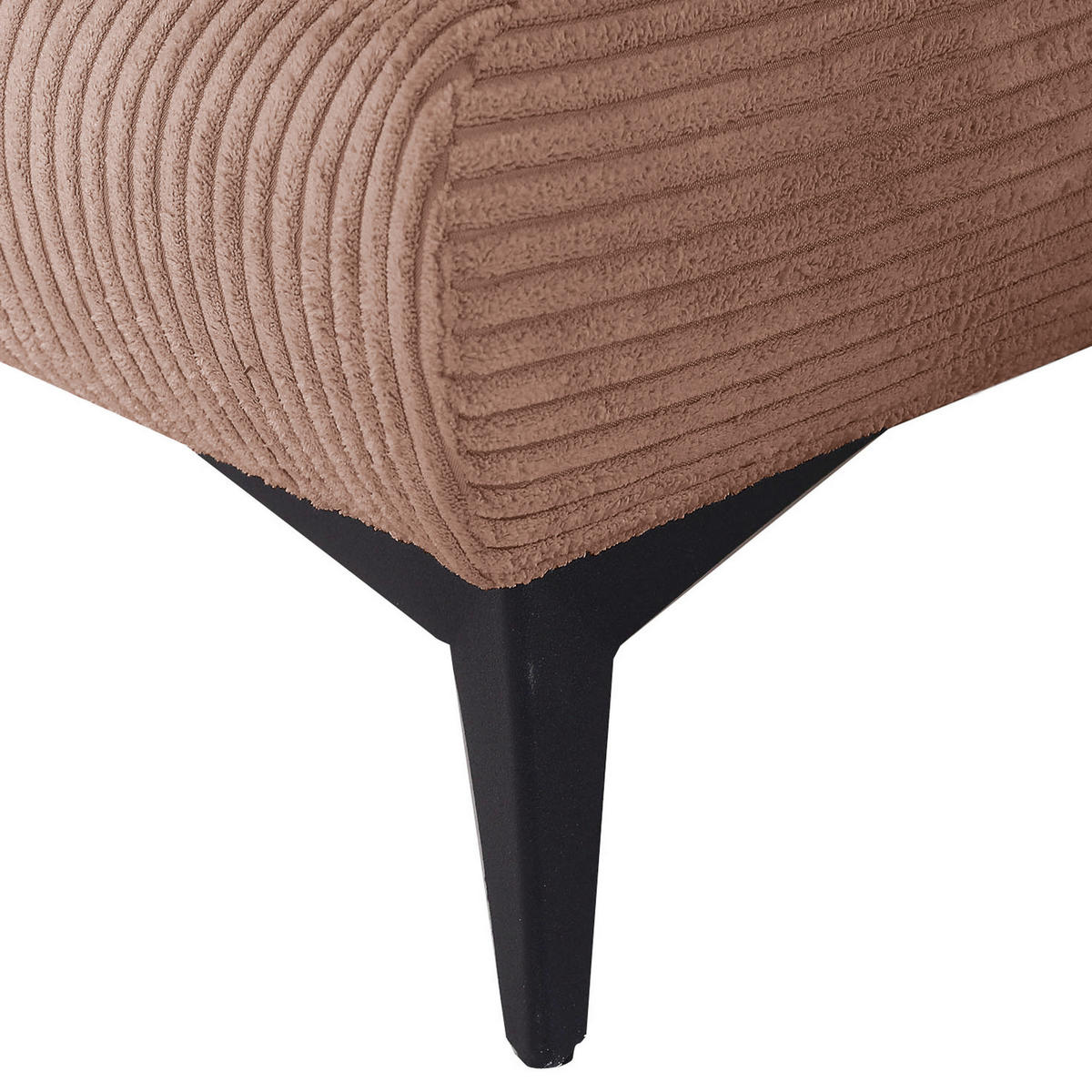 SCHLAFSOFA  mit Stoffauswahl, Liegefunktion, Schlafen auf Sitzhöhe, Rücken echt Cord Rosa  - Schwarz/Rosa, KONVENTIONELL, Textil/Metall (200/78/95cm) - home24