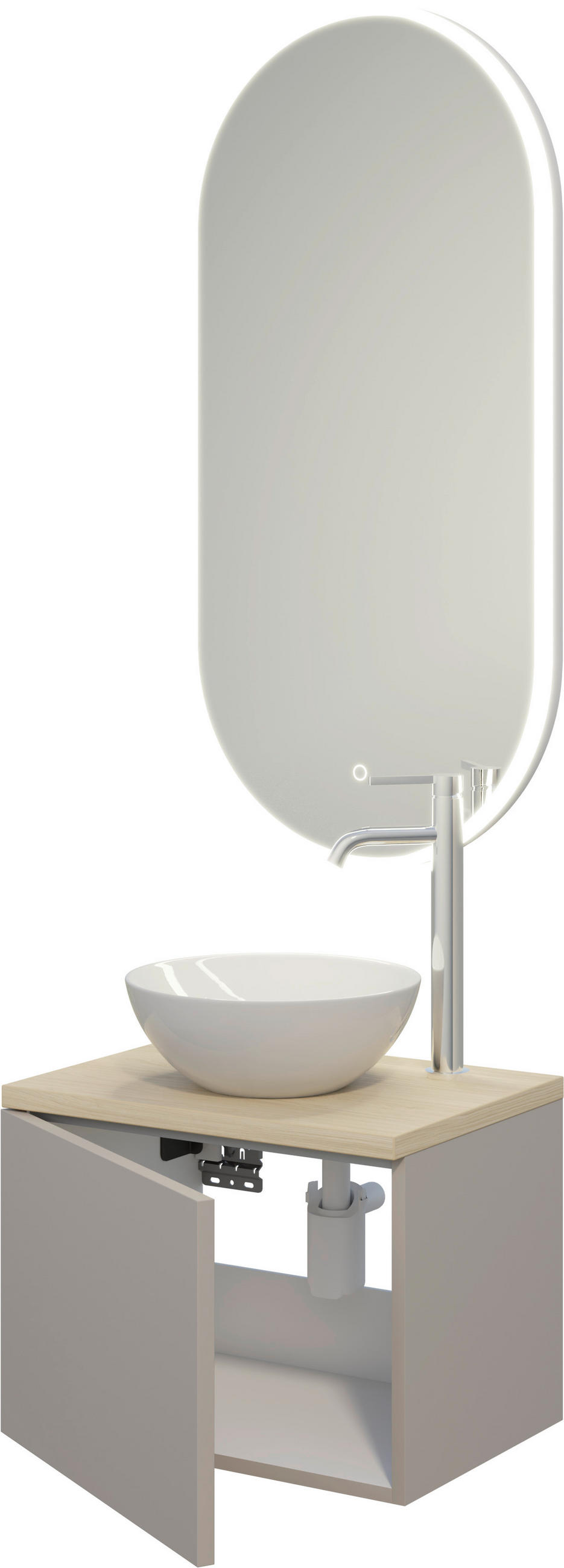 BADEZIMMER 3-teilig  in 50,3 cm  - Eichefarben/Beigebraun, MODERN, Keramik/Holzwerkstoff (50,3cm) - Celina Home