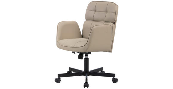 DREHSTUHL in Lederlook Schwarz, Hellbraun - Hellbraun/Schwarz, Design, Kunststoff/Textil (57/85-92,5/60,5cm) - Carryhome