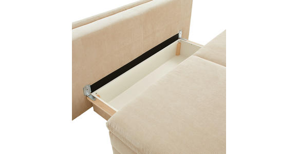 BOXSPRINGSOFA Charlize in Cord Beige  - Beige/Schwarz, Design, Textil/Metall (200/100/108cm) - Novel