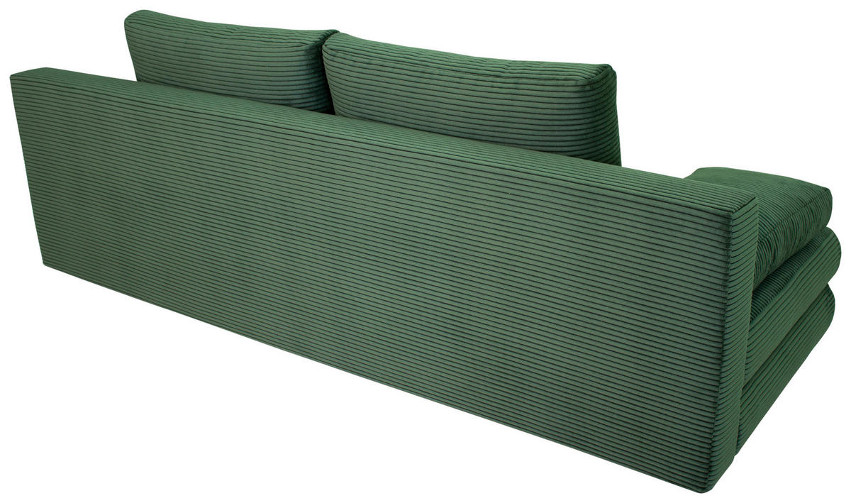 SCHLAFSOFA Cord Grün  - Schwarz/Grün, Design, Kunststoff/Textil (197/77/81cm) - home24