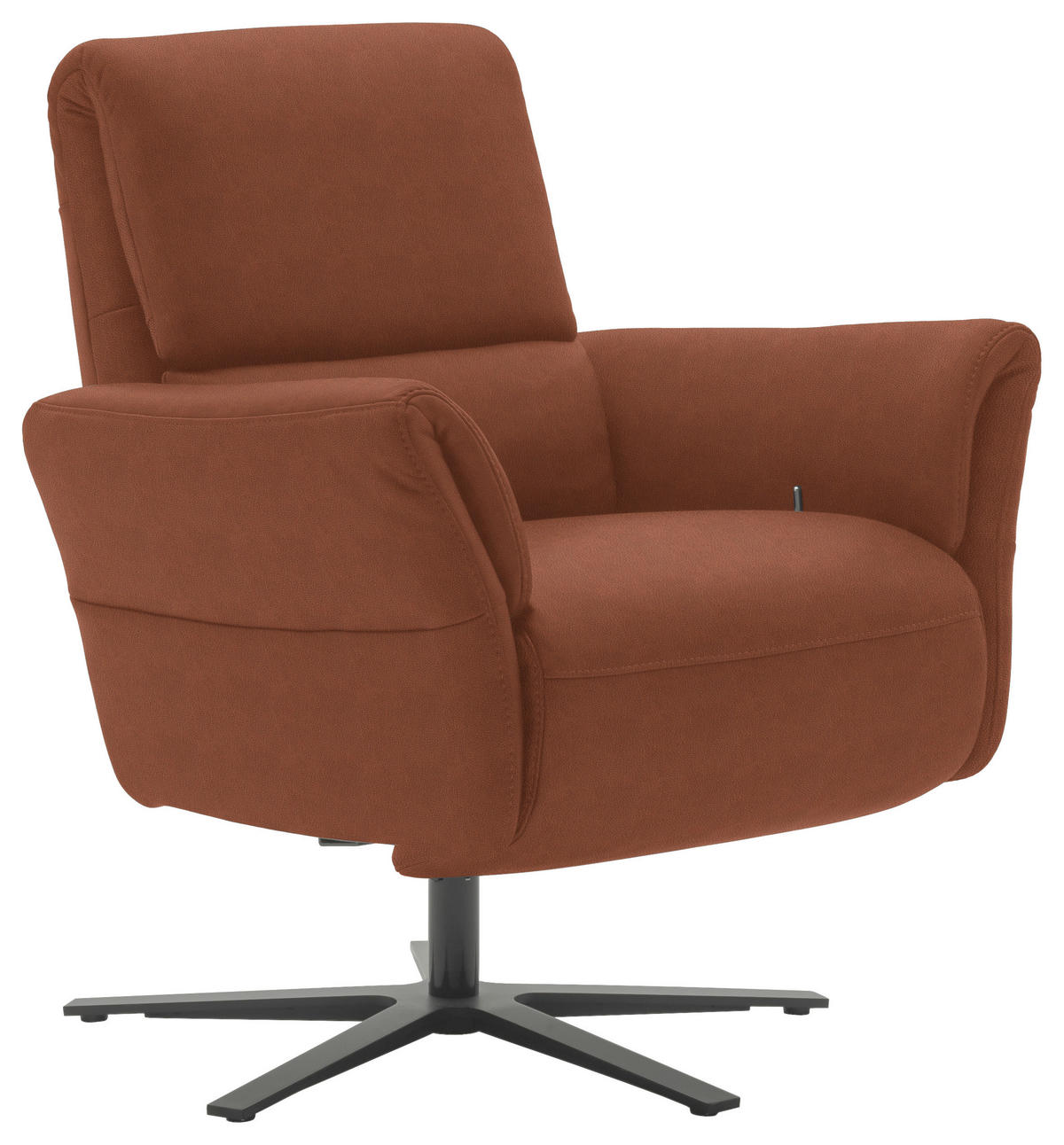 RELAXSESSEL in Leder Cognac  - Cognac/Schwarz, Design, Leder/Metall (81/118/82cm) - Schöner Wohnen