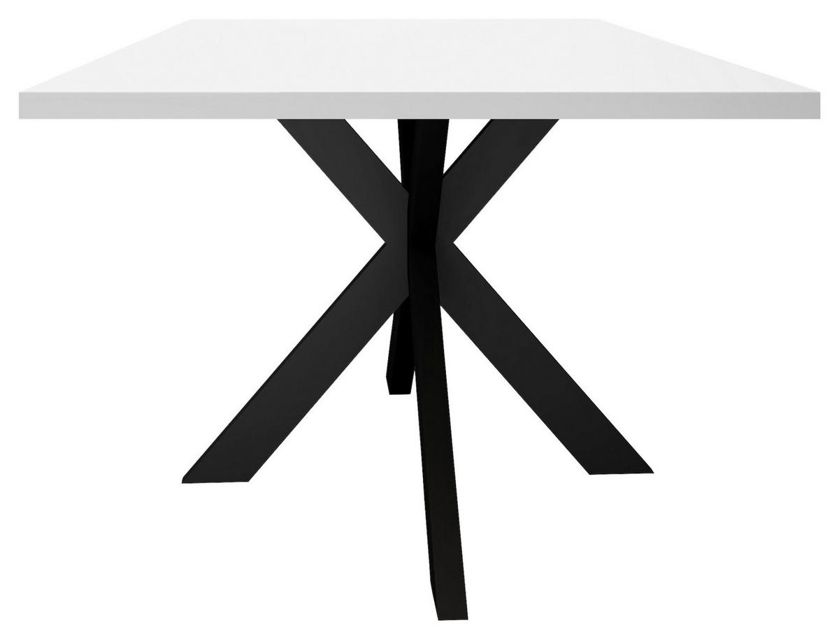 ESSTISCH rechteckig Schwarz, Weiß  - Schwarz/Weiß, MODERN, Holzwerkstoff/Metall (160/90/78cm) - Livetastic