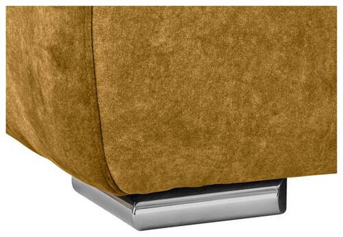 ECKSOFA in Velours Gelb, Goldfarben  247/247 cm  - Chromfarben/Gelb, KONVENTIONELL, Kunststoff/Textil (247/247cm) - Carryhome