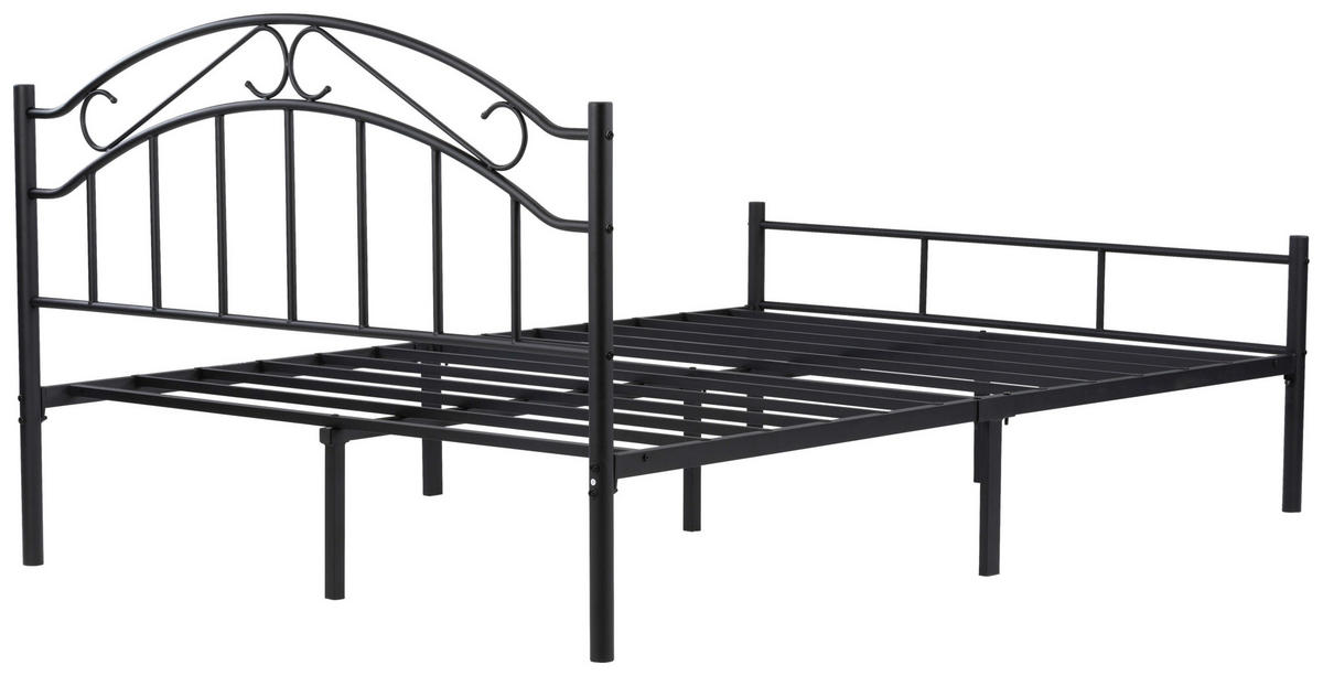 METALLBETT 140/200 cm  in Schwarz  - Schwarz, Basics, Metall (140/200cm) - Boxxx