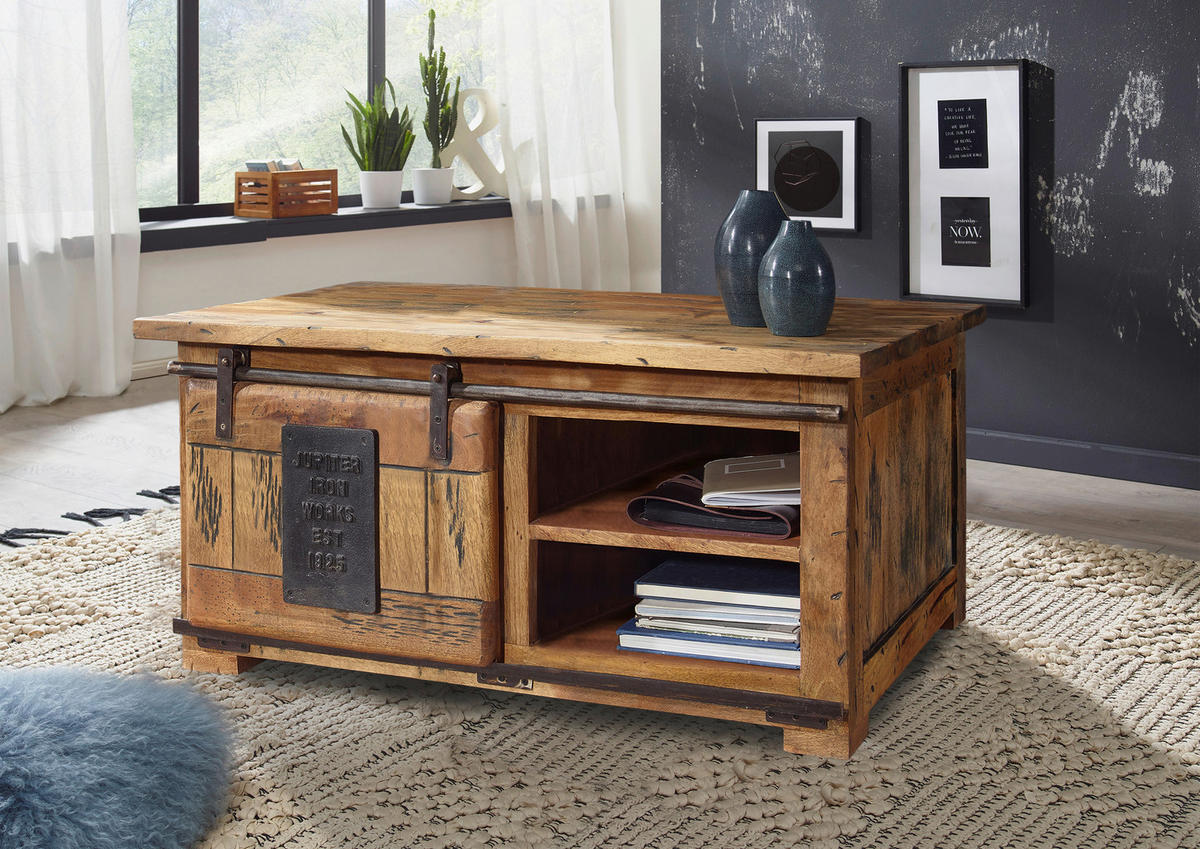 COUCHTISCH Mangoholz massiv 110/70/45 cm rechteckig Braun  - Braun, KONVENTIONELL, Holz (110/70/45cm) - Livetastic