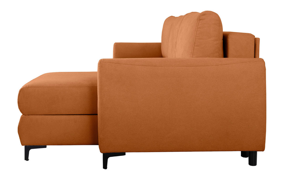 ECKSOFA Moli Rostfarben Mikrofaser  - Rostfarben/Schwarz, Design, Textil/Metall (236/148cm) - MID.YOU