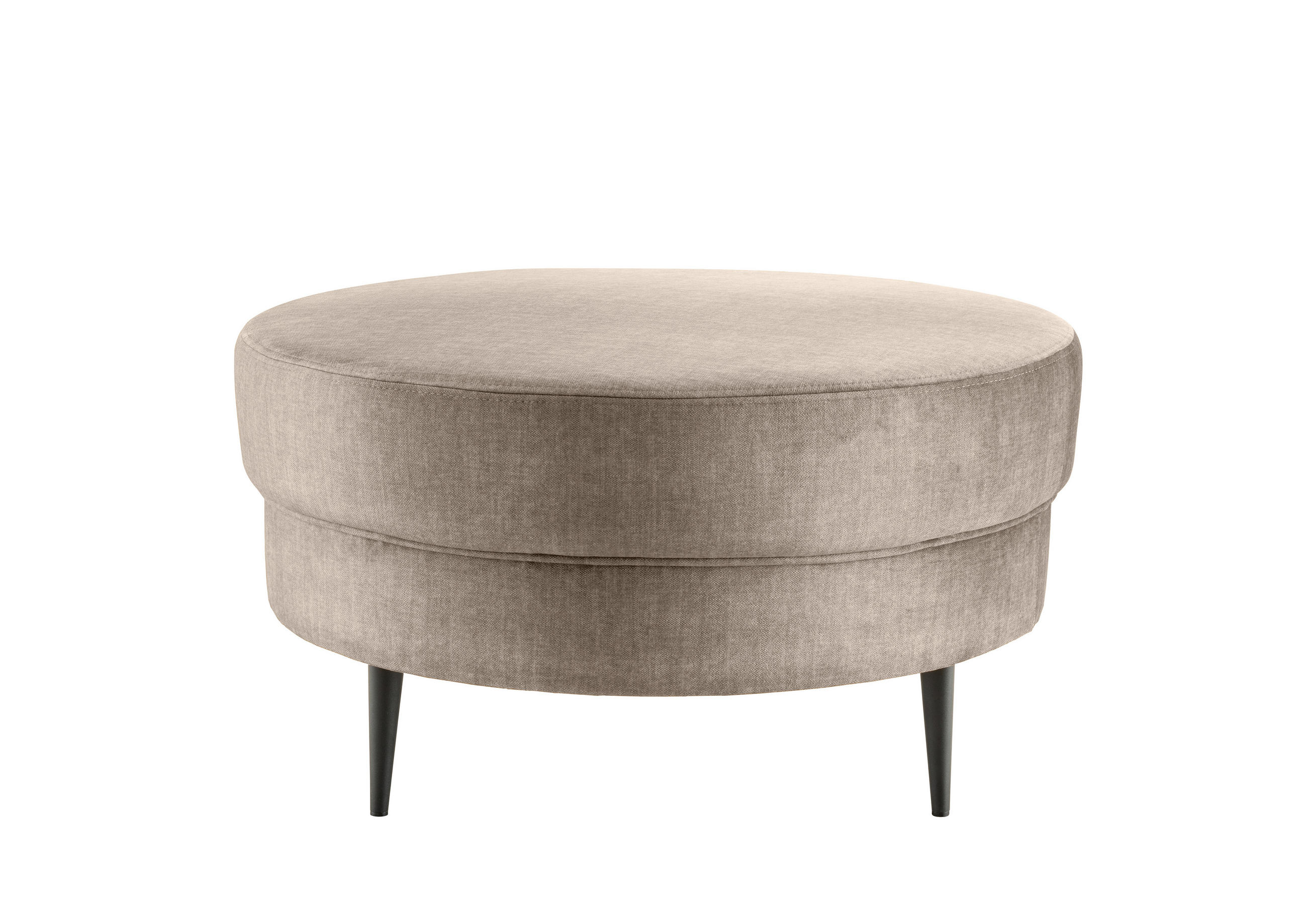HOCKER in Textil Beige  - Beige/Schwarz, MODERN, Textil/Metall (80/43/80cm) - Livetastic