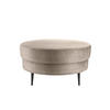 HOCKER in Textil Beige  - Beige/Schwarz, Modern, Textil/Metall (80/43/80cm) - Livetastic