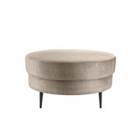 HOCKER in Textil Beige  - Beige/Schwarz, Modern, Textil/Metall (80/43/80cm) - Livetastic