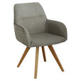 ARMLEHNSTUHL   Webstoff  - Taupe/Eichefarben, KONVENTIONELL, Holz/Textil (61/88/69cm) - Linea Natura