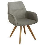 ARMLEHNSTUHL   Webstoff  - Taupe/Eichefarben, KONVENTIONELL, Holz/Textil (61/88/69cm) - Linea Natura