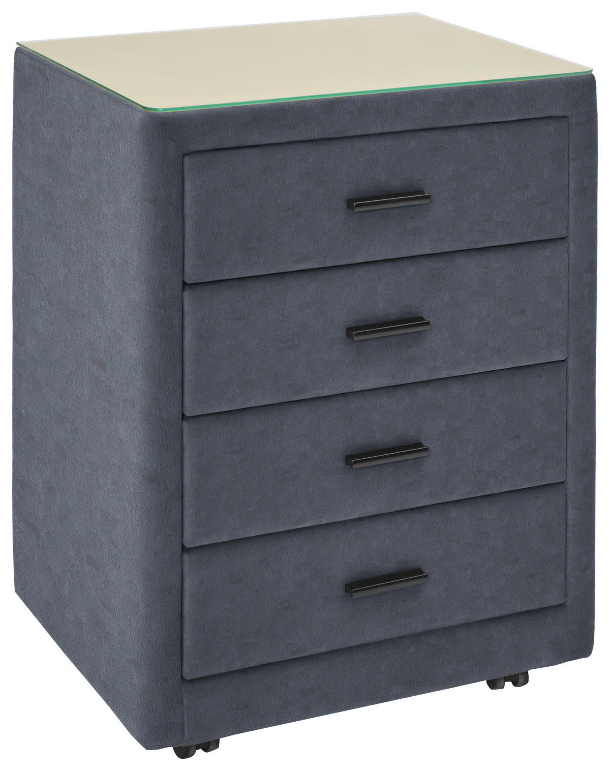 BOXSPRINGBETT 180/200 cm  in Blaugrau  - Blaugrau/Schwarz, Konventionell, Textil/Metall (180/200cm) - Dieter Knoll