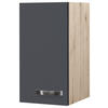 KÜCHENOBERSCHRANK 30/54/32 cm  in Dunkelgrau, Eiche San Remo  - Edelstahlfarben/Dunkelgrau, MODERN, Holzwerkstoff/Metall (30/54/32cm) - FlexWell