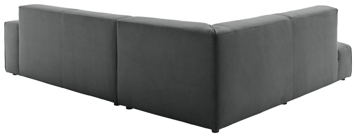ECKSOFA in Cord Anthrazit  - Anthrazit/Schwarz, Design, Kunststoff/Textil (210/270cm) - Pure Home Lifestyle
