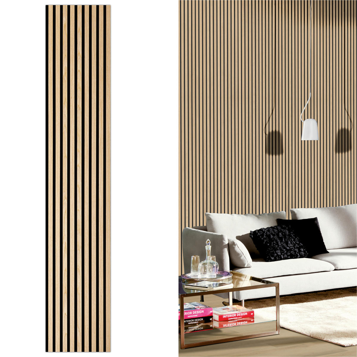AKUSTIKPANEEL Economico Eichefarben {item.attr('912-5560),[ ]}240/38/1,65 cm  - Eichefarben, Basics, Holzwerkstoff/Kunststoff (240/38/1,65cm)