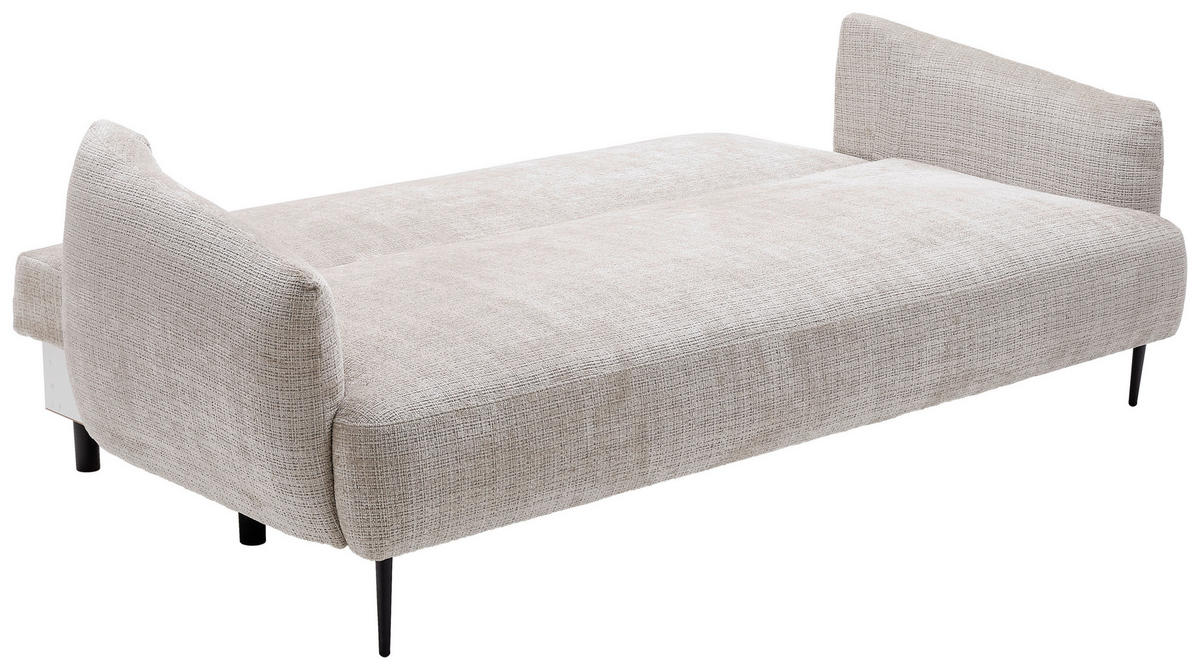 SCHLAFSOFA  mit Stoffauswahl, Liegefunktion, Schlafen auf Sitzhöhe, Rücken echt Chenille Grau  - Schwarz/Grau, KONVENTIONELL, Textil/Metall (228/75/98cm) - Carryhome