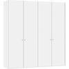 FALTTÜRENSCHRANK  in Weiß  - Silberfarben/Weiß, Design, Glas/Holzwerkstoff (205,1/220/58,5cm) - Jutzler
