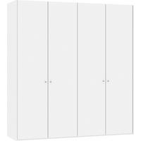 FALTTÜRENSCHRANK  in Weiß  - Silberfarben/Weiß, Design, Glas/Holzwerkstoff (205,1/220/58,5cm) - Jutzler