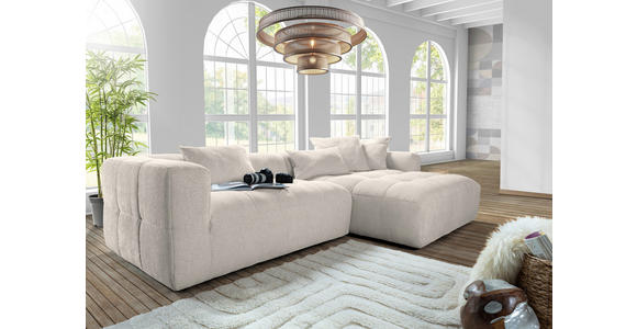 ECKSOFA Hellbraun Flachgewebe  - Hellbraun/Schwarz, KONVENTIONELL, Kunststoff/Textil (280/170cm) - Carryhome