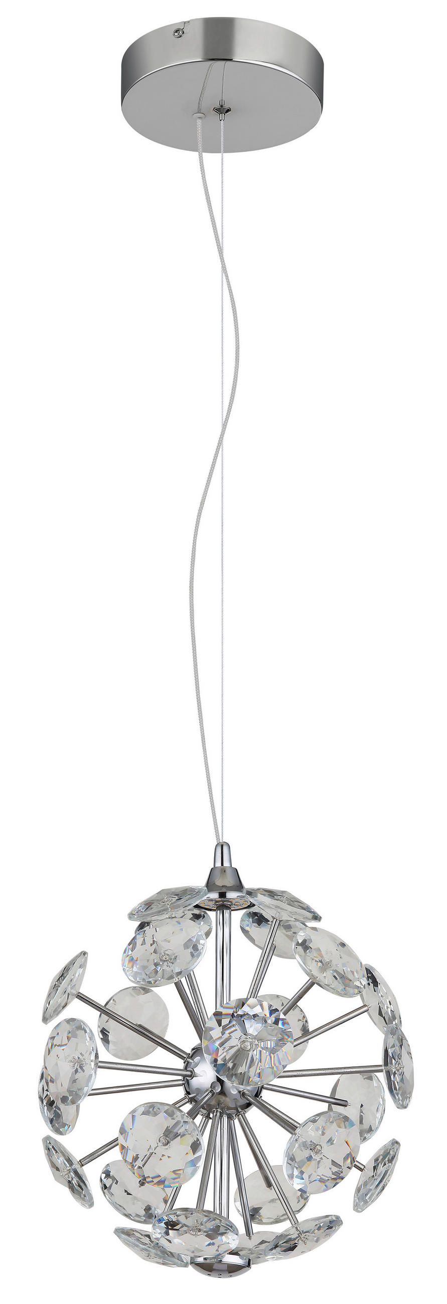 LED-HÄNGELEUCHTE VIRINA 28/150 cm   - Klar/Chromfarben, KONVENTIONELL, Glas/Metall (28/150cm) - Globo
