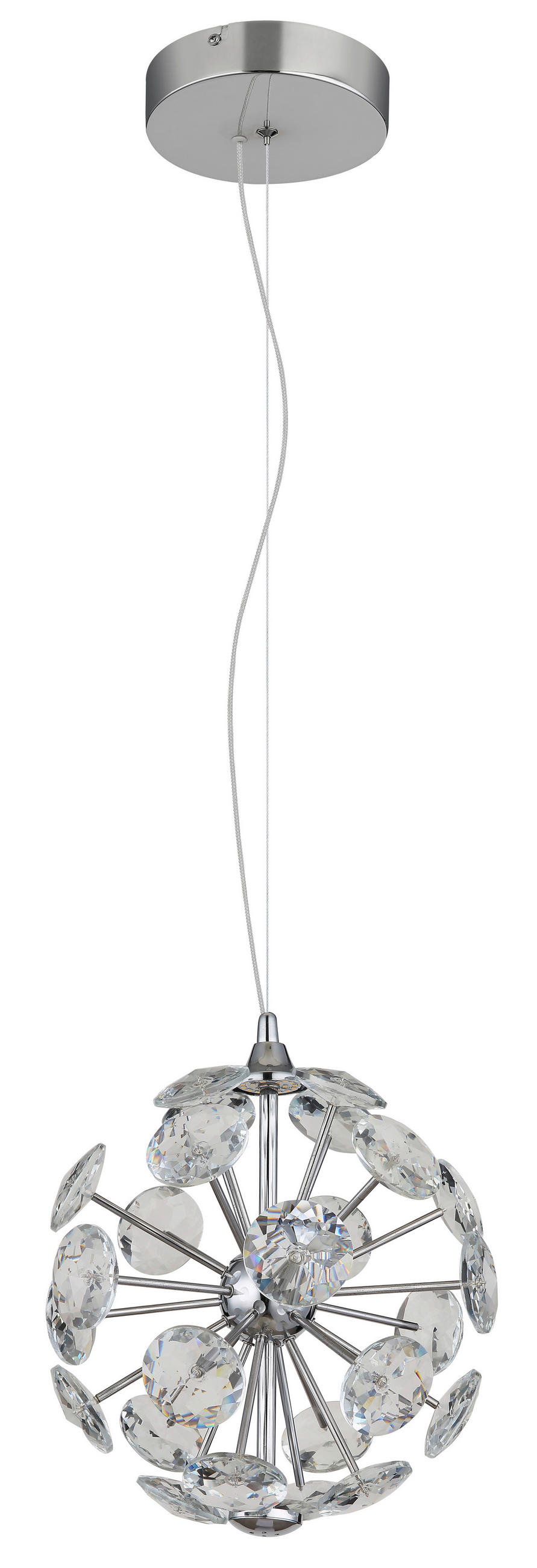 LED-HÄNGELEUCHTE VIRINA 28/150 cm   - Klar/Chromfarben, KONVENTIONELL, Glas/Metall (28/150cm) - Globo