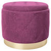 HOCKER Samt Petrol  - Petrol, LIFESTYLE, Textil (50/40/50cm) - Playboy