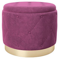 HOCKER Samt Petrol  - Petrol, LIFESTYLE, Textil (50/40/50cm) - Playboy