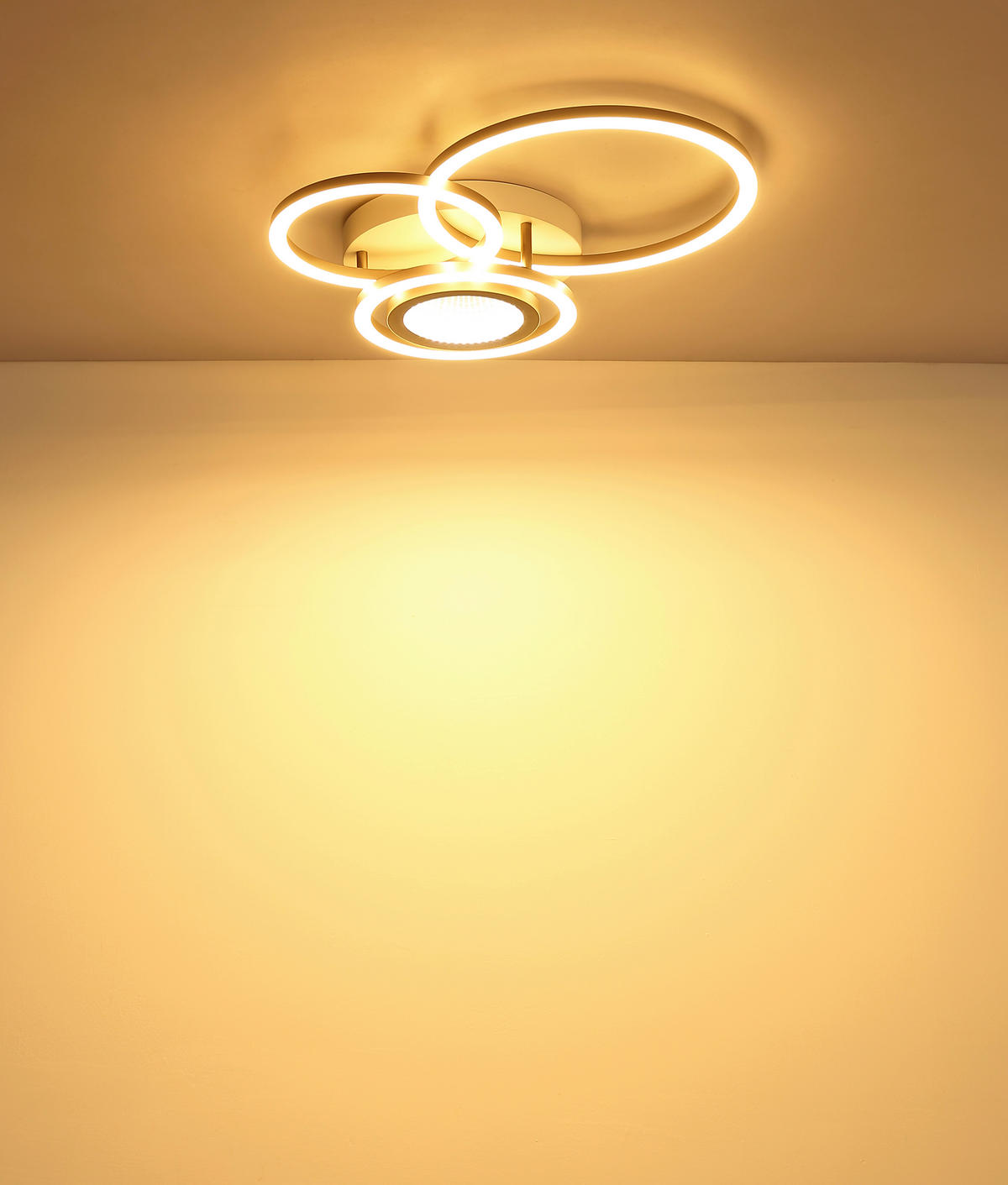 LED-DECKENLEUCHTE 49/39/10 cm   - Braun/Weiß, Design, Kunststoff/Metall (49/39/10cm) - Globo